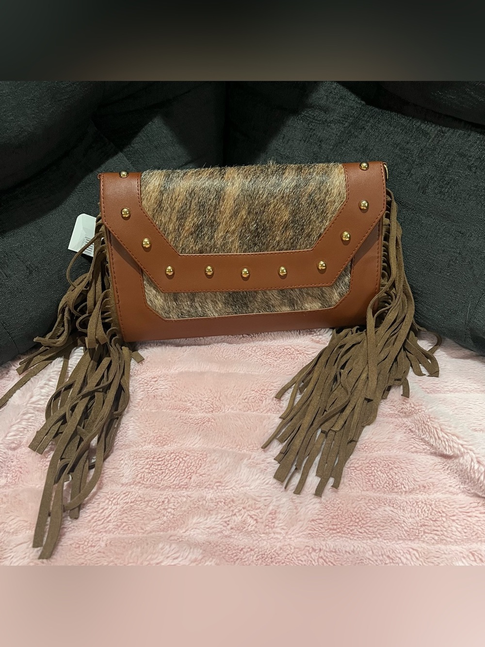 Cowhide leather handbag handmade